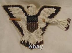 LARGE! Native American Indian beaded FLAG BALD EAGLE hair barrette hairpiece
