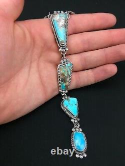 LARIAT Navajo Native American Sterling SILVER Turquoise Necklace Pendant 4798