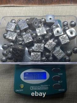 LARRY CURLEY Sterling Silver Square CUBE LOOSE BEADS Necklace 78.8 NAVAJO