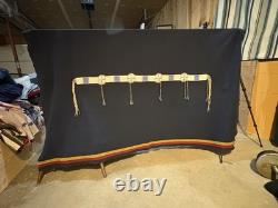 Lakota Beaded Wool Blanket Strip Buckskin Beads Fringe Native American Vintage