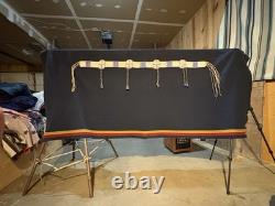 Lakota Beaded Wool Blanket Strip Buckskin Beads Fringe Native American Vintage