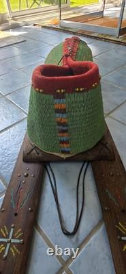 Lakota Plains Native American Beaded Cradleboard Charles & Hazel Fasthorse Rare