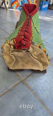 Lakota Plains Native American Beaded Cradleboard Charles & Hazel Fasthorse Rare