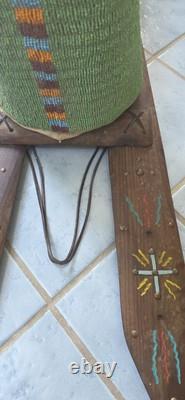 Lakota Plains Native American Beaded Cradleboard Charles & Hazel Fasthorse Rare