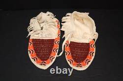 Lakota Sioux Beaded Antique Native American Indian Moccasins Vintage 10