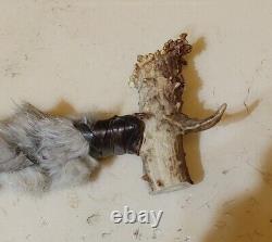 Lakota Sioux Native American 19 Peace Pipe Antler/Rabbit Fur/Beaded