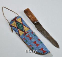 Lakota Style Indian Beaded Native American Leather Knife Sheath S840