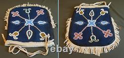 Large Early 1900 Native American Columbia River Plateau Contour Beaded Bag