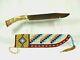 Large Native American BEADED KNIFE SHEATH & STAG Handle Knife Circa 1880's