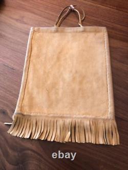 Large Native American Beaded Flat Bag Soaring Eagle, Riding Wave, Lightning Bolt