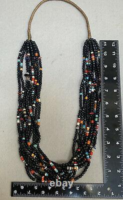 Large Native American Santo Domingo Shell? & Glass 10 Strand Necklace Coriz