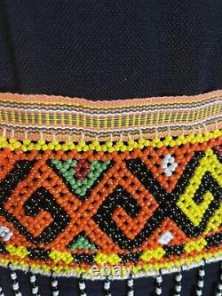 Large Vintage Native American B'laan tribe Style Hand Beaded Belt Skirt