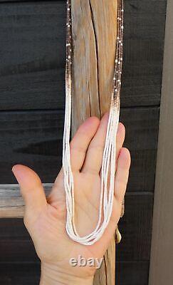Layered Necklace, Native American Zuni 5 Strand Heishi 30 Inch Necklace