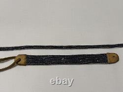 Leather beaded necklace & bracelet vintage handmade native american STORMIE ART