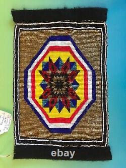 Loomed Beaded Art Rug by Charles Smith Native American Indian Beadwork Bead