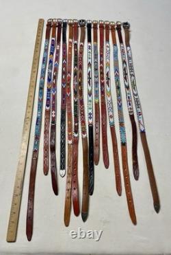 Lot Of 14 Assorted Vintage Native American Seed Bead Children's Belts