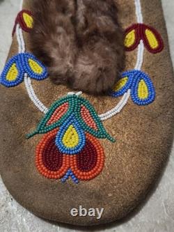 Lot Of 7 Pairs Beautiful Vintage Native American Beaded Moccasins