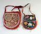 Lot of 2 Vintage Iroquois Native American Glass Beaded Pouch Purse