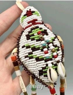 Lovely Native American Lakota Beaded Creature Umbilical Fetish Turtle or Lizard