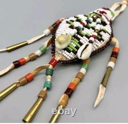 Lovely Native American Lakota Beaded Creature Umbilical Fetish Turtle or Lizard