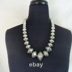 Magnificent NAVAJO COIN SILVER Dollar 50 cent Quarter Dime Bead NECKLACE 386g