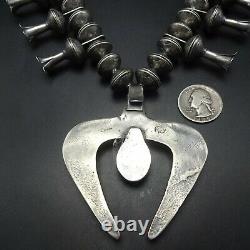 Magnificent NAVAJO Mercury Dime Bead SQUASH BLOSSOM Necklace with Cast Naja 363g