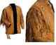 Men's Native American Suede Leather Jacket Fringes & Beads Cowboy Western jacket