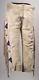 Mens Native American Cowboy Genuine Suede Leather Fringe Pants Long Beads PLB06