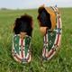 Moccasins Native American Style Beaded Powwow Green Multicolour Geometric MC622