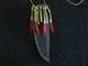 NATIVE AMERICAN BEADED LEATHER KNIFE SHEATH, with NECK STRAP, SD-062105650