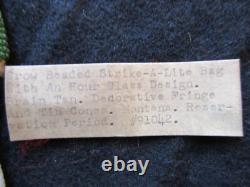 NATIVE AMERICAN BEADED LEATHER MEDICINE BAG with CONE FRINGES, PORT-092307922