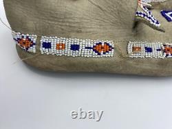 NATIVE AMERICAN BEADED MOCCASINS, Rare Pinwheel Beads, Unknown Age