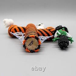 NATIVE AMERICAN BEADWORK-BEADED HALLOWEEN CACTUS WITH WITCH by ALESIA PONCHO