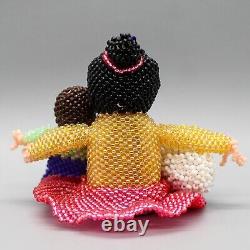 NATIVE AMERICAN BEADWORK-BEADED STORYTELLER WITH SHEEP & CHILD by CHERIE EDAAKIE