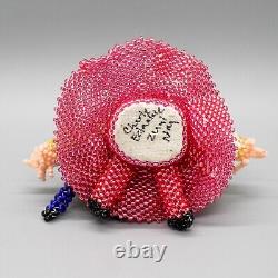 NATIVE AMERICAN BEADWORK-BEADED STORYTELLER WITH SHEEP & CHILD by CHERIE EDAAKIE