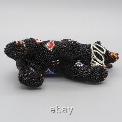 NATIVE AMERICAN BEADWORK-LARGE BEADED BLACK BEAR by DENISE & FARON GCHACHU-ZUNI