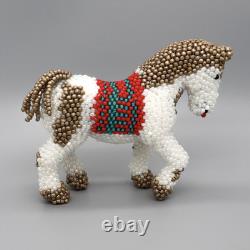 NATIVE AMERICAN BEADWORK-LARGE BEADED SHOW HORSE by SYLVIA QUAM-ZUNI