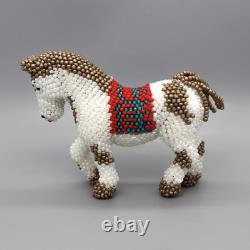 NATIVE AMERICAN BEADWORK-LARGE BEADED SHOW HORSE by SYLVIA QUAM-ZUNI
