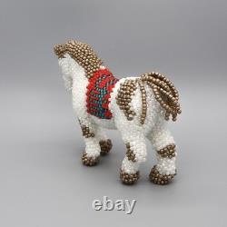 NATIVE AMERICAN BEADWORK-LARGE BEADED SHOW HORSE by SYLVIA QUAM-ZUNI