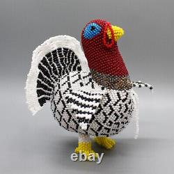 NATIVE AMERICAN BEADWORK-LARGE BEADED TURKEY by RONDA DOSEDO-ZUNI