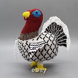 NATIVE AMERICAN BEADWORK-LARGE BEADED TURKEY by RONDA DOSEDO-ZUNI