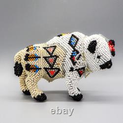 NATIVE AMERICAN BEADWORK-LARGE WHITE BUFFALO by DENISE & FARON GCHACHU-ZUNI