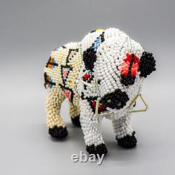 NATIVE AMERICAN BEADWORK-LARGE WHITE BUFFALO by DENISE & FARON GCHACHU-ZUNI