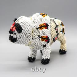 NATIVE AMERICAN BEADWORK-LARGE WHITE BUFFALO by DENISE & FARON GCHACHU-ZUNI