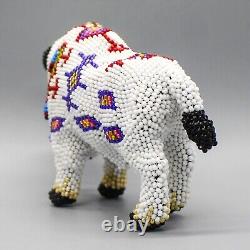 NATIVE AMERICAN BEADWORK-LARGE WHITE BUFFALO by DENISE & FARON GCHACHU-ZUNI