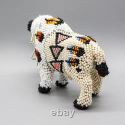 NATIVE AMERICAN BEADWORK-LARGE WHITE BUFFALO by DENISE & FARON GCHACHU-ZUNI