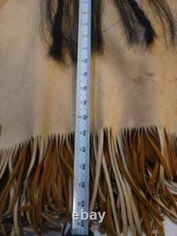 NATIVE AMERICAN BUCKSKIN BEADED WAR SHIRT And Bow AGE UNKNOWN