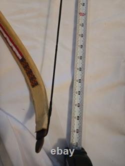 NATIVE AMERICAN BUCKSKIN BEADED WAR SHIRT And Bow AGE UNKNOWN