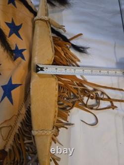 NATIVE AMERICAN BUCKSKIN BEADED WAR SHIRT And Bow AGE UNKNOWN