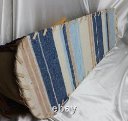 NATIVE AMERICAN CRADLE BOARD BY TWIN CRADLES 26'' (Cowhide, Feathers, Beads) NEW